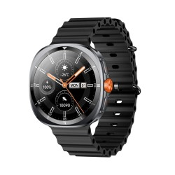 Siyah Bix TSW2 1.43 inç AMOLED Ekran Bluetooth 5.3 Telefon Görüşme iOS & Android Uyumlu Metal Akıllı Saat Siyah