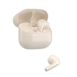 Bej Bix TW5 Soundcraft Bluetooth 5.3 Çift Mikrofonlu TWS Kablosuz Kulak içi Kulaklık Bej