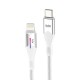 Bix Type-C to Lightning iPhone 27W Örgülü LED Işıklı Şarj ve Data Kablosu 1 Metre Beyaz