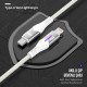 Bix Type-C to Lightning iPhone 27W Örgülü LED Işıklı Şarj ve Data Kablosu 1 Metre Beyaz