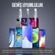 Bix Type-C to Lightning iPhone 27W Örgülü LED Işıklı Şarj ve Data Kablosu 1 Metre Beyaz