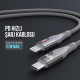 Bix Type-C to Lightning iPhone 27W Örgülü LED Işıklı Şarj ve Data Kablosu 1 Metre Gri