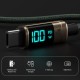 Bix Type-C to Type-C 100W 480Mbps E-Marker Çipli LED Dijital Ekranlı Şarj ve Data Kablosu 1 Metre Bronz