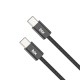 Bix Type-C to Type-C 60W Örgülü Şarj ve Data Kablosu 1 Metre Siyah