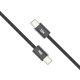 Bix Type-C to Type-C 60W Örgülü Şarj ve Data Kablosu 1 Metre Siyah