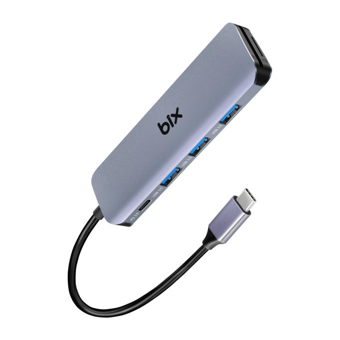 Bix Type-C USB 3.0 PD Kart Okuyucu 3 Portlu Çoklayıcı Hub