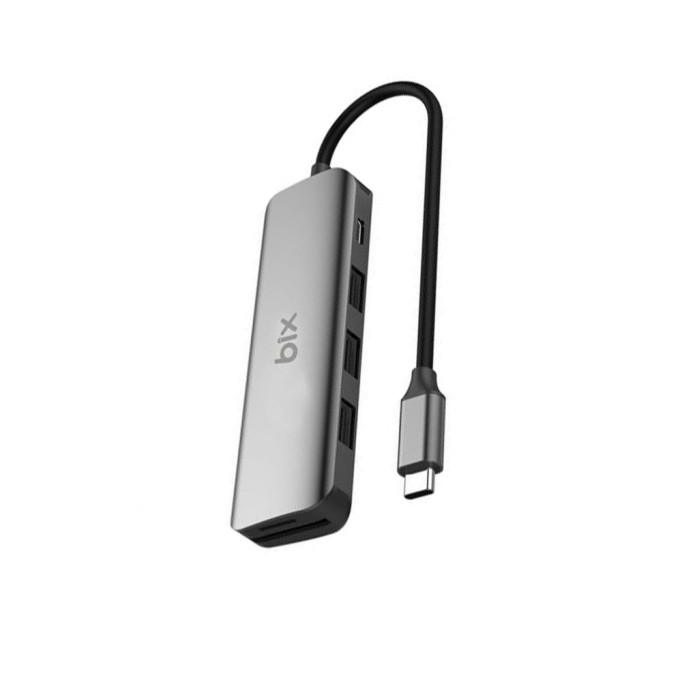 Bix Type-C USB 3.0 PD Kart Okuyucu 3 Portlu Çoklayıcı Hub