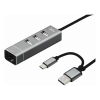 Bix Type-C USB Ethernet 3 Portlu Çoklayıcı Hub