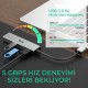 Bix USB 3.0 Gigabit Ethernet 3 Portlu Çoklayıcı Hub