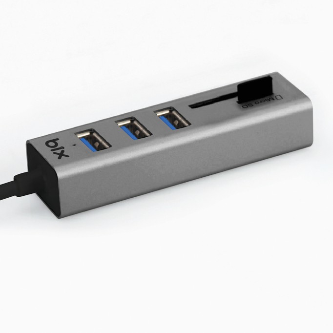 Bix USB 3.0 Kart Okuyucu ve 3 Portlu Çoklayıcı Hub Bix USB 3.0 Kart Okuyucu ve 3 Portlu Çoklayıcı Hub