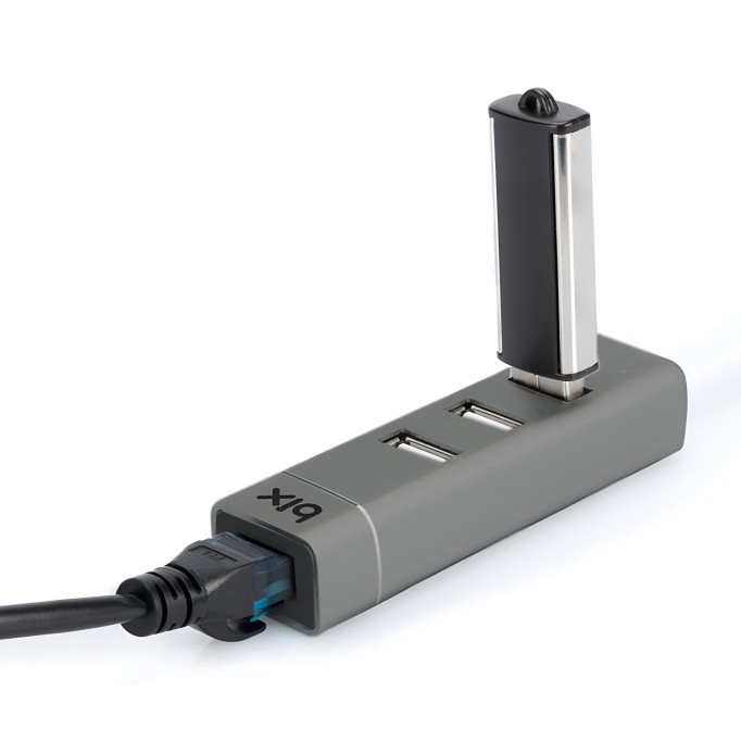 Bix USB Ethernet Dönüştürücü 3 Portlu USB Hub