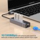 Bix USB Ethernet Dönüştürücü 3 Portlu USB Hub