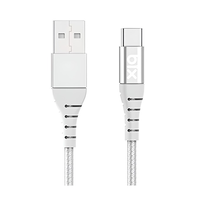 Bix USB Type-C Ultra Güçlendirilmiş Şarj Kablosu Beyaz