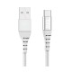 Bix USB Type-C Ultra Güçlendirilmiş Şarj Kablosu Beyaz