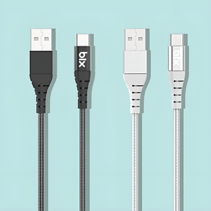 Bix USB Type-C Ultra Güçlendirilmiş Şarj Kablosu Beyaz