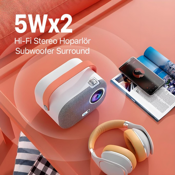 Bix Vega II Android Projeksiyon Cihazı Full HD 1920x1080 4K Desteği 200 ANSI Lümen Wifi Bluetooth Akıllı Projektör