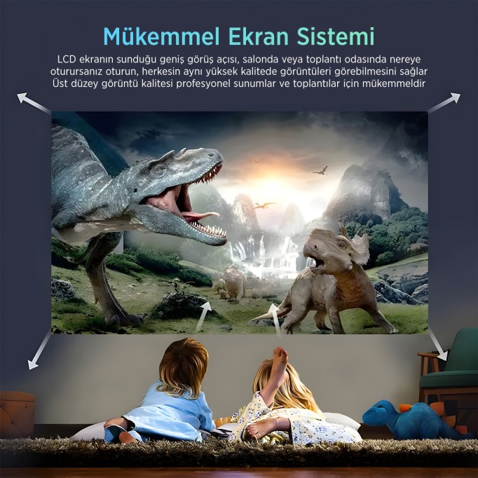 Bix Vega III Android Projeksiyon Cihazı Full HD 1920x1080 4K Desteği 400 ANSI Lümen Wifi Bluetooth Akıllı Projektör