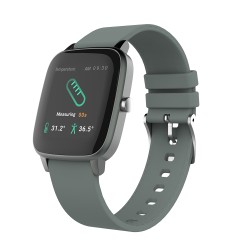 Gri Bix Watch+ SW-02 Adım Nabız Kalori ve Ateş Ölçen Akıllı Saat Gri