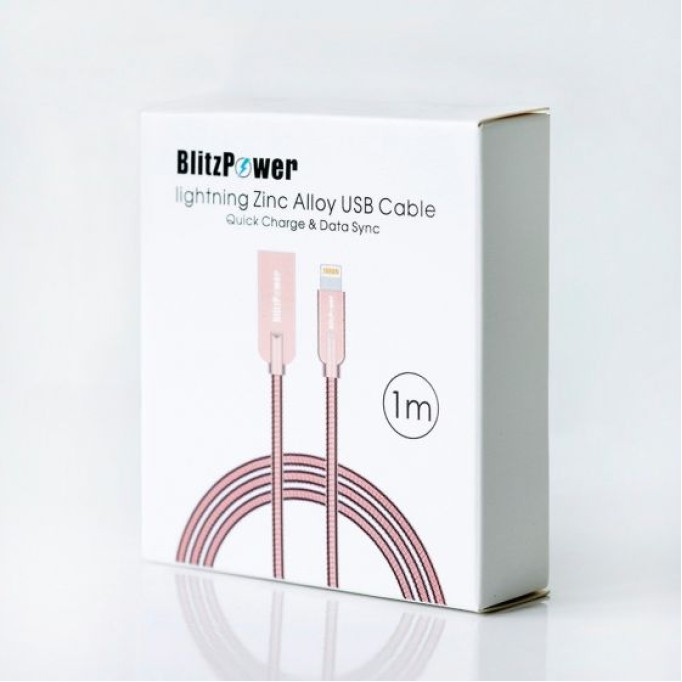 BlitzPower iPhone İçin Çinko Alaşımlı Lightning Şarj Kablosu
