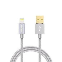 BlitzPower Örgülü iPhone Lightning Şarj Kablosu Gri 2 Metre