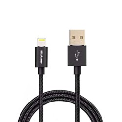 BlitzPower Örgülü iPhone Lightning Şarj Kablosu Siyah 1 Metre