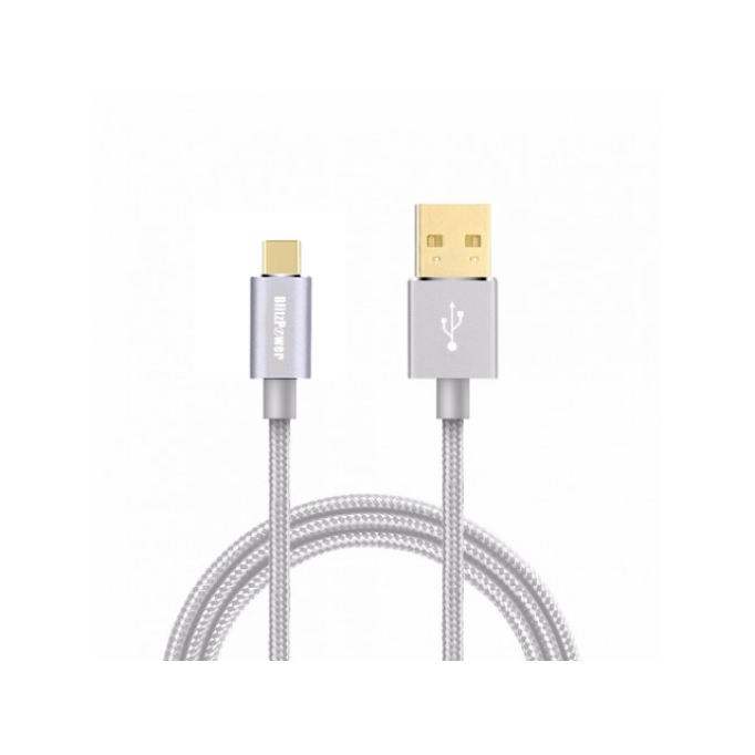 BlitzPower Örgülü USB Type-C Şarj Kablosu Kırmızı