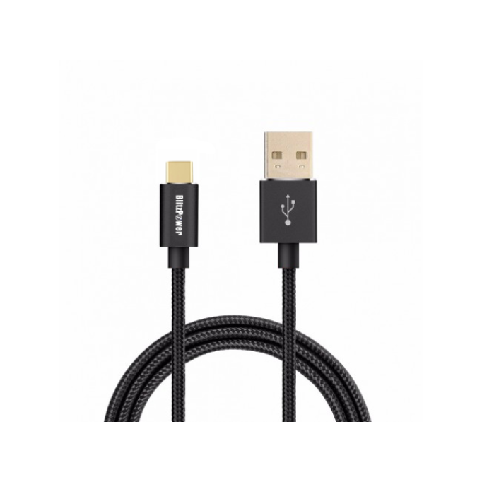 BlitzPower Örgülü USB Type-C Şarj Kablosu Kırmızı