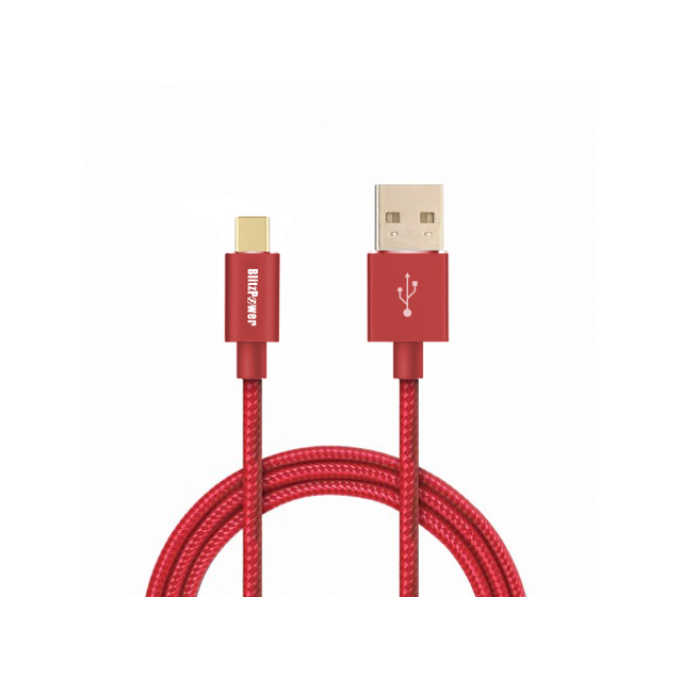 BlitzPower Örgülü USB Type-C Şarj Kablosu Silver