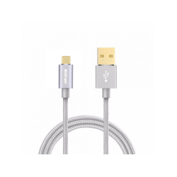 Silver BlitzPower Örgülü USB Type-C Şarj Kablosu Silver