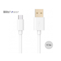BlitzPower USB Type-C Kısa Şarj Kablosu Beyaz