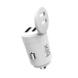 Beyaz BXCC65C 65W Çift Portlu Type-C Araç Şarj Aleti iPhone & Android & Notebook Mini Araç içi Şarj Cihazı Beyaz