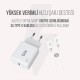 BXUC30TA 30W Type-C PD 3.0 Hızlı Şarj Adaptörü ve 1 Metre 3A Type-C Şarj Kablosu Beyaz