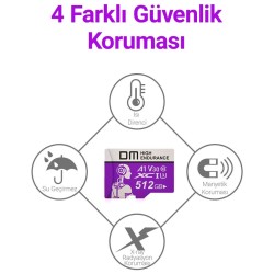 DM 512GB Class 10 A1 V30 95MB/s Micro SD Hafıza Kartı DM 512GB Class 10 A1 V30 95MB/s Micro SD Hafıza Kartı