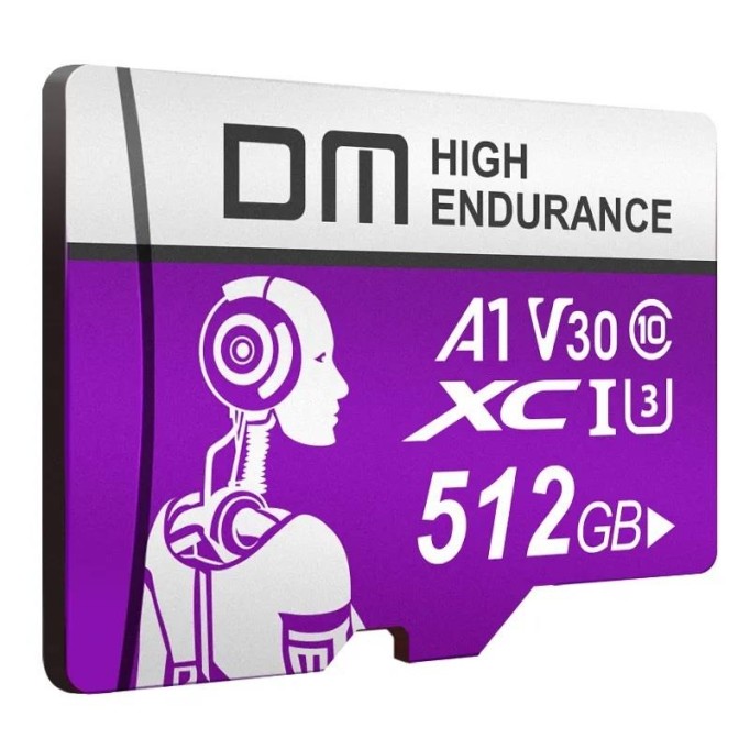 DM 512GB Class 10 A1 V30 95MB/s Micro SD Hafıza Kartı