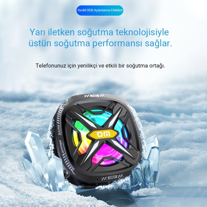 DM AC05 Manyetik Oyun Telefonu Soğutucusu Hız Kontrollü Radyatör Fanı Güçlü Soğutma