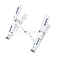 DM AD039 10 Kademeli Katlanabilir Taşınabilir Macbook Notebook Laptop Standı Beyaz