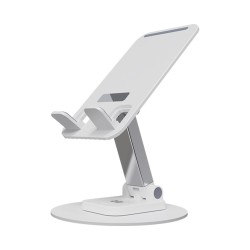 Beyaz DM AD078 360 Derece Dönebilen Ayarlanabilir Tablet ve Telefon Tutucu Stand Beyaz