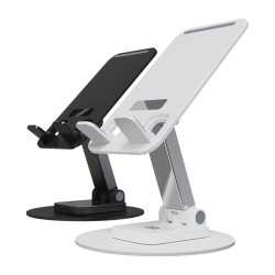 DM AD078 360 Derece Dönebilen Ayarlanabilir Tablet ve Telefon Tutucu Stand Beyaz