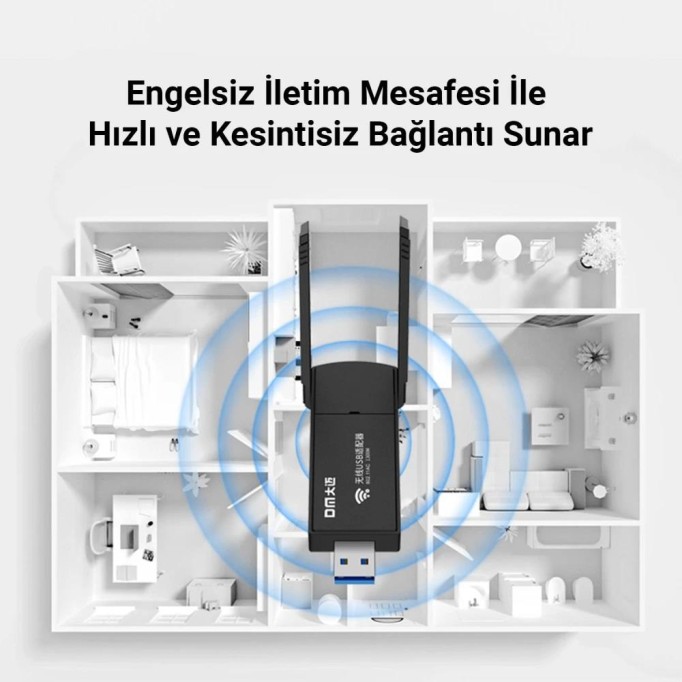 DM AD085 1300 Mbps Dual Band 5.8GHz USB Wireless Adaptör Wifi Alıcı Verici Access Point