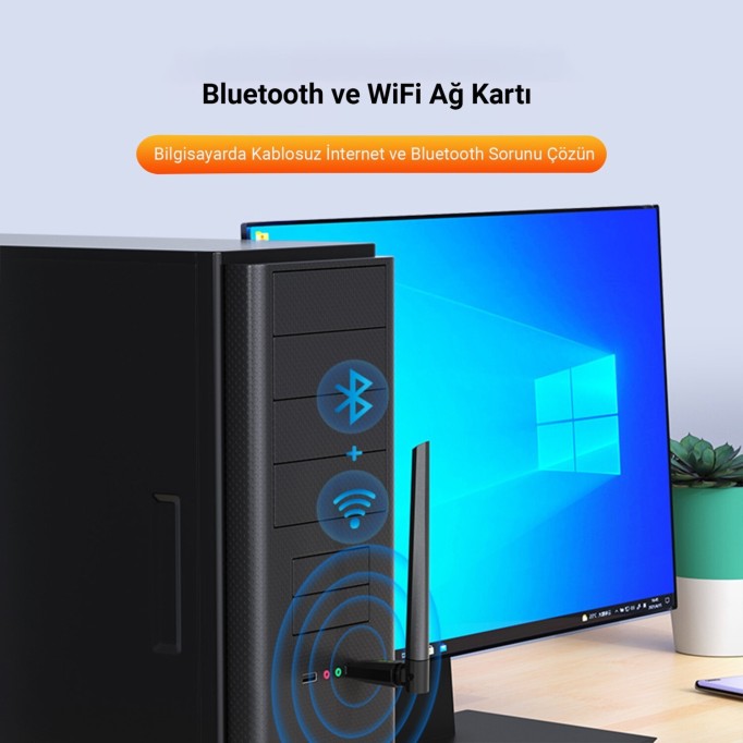 DM AD087 Bluetooth 5.0 Adaptör 600Mbps Dual Band WiFi Alıcı-Verici Access Point Kablosuz Ağ Adaptörü