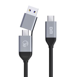 DM AD090 USB-A / USB-C to Type-C Şarj ve Data Veri Aktarım Kablosu 35 CM
