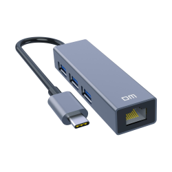 DM CHB013 Type-C to RJ45 Gigabit Ethernet ve USB 3.0 Çoklayıcı Dönüştürücü DM CHB013 Type-C to RJ45 Gigabit Ethernet ve USB 3.0 Çoklayıcı Dönüştürücü