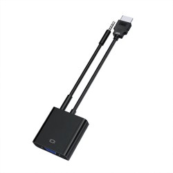 DM CHB021 HDMI to VGA Dönüştürücü 3.5mm Aux Ses Destekli Çıkış ile HDMI-VGA Adaptör