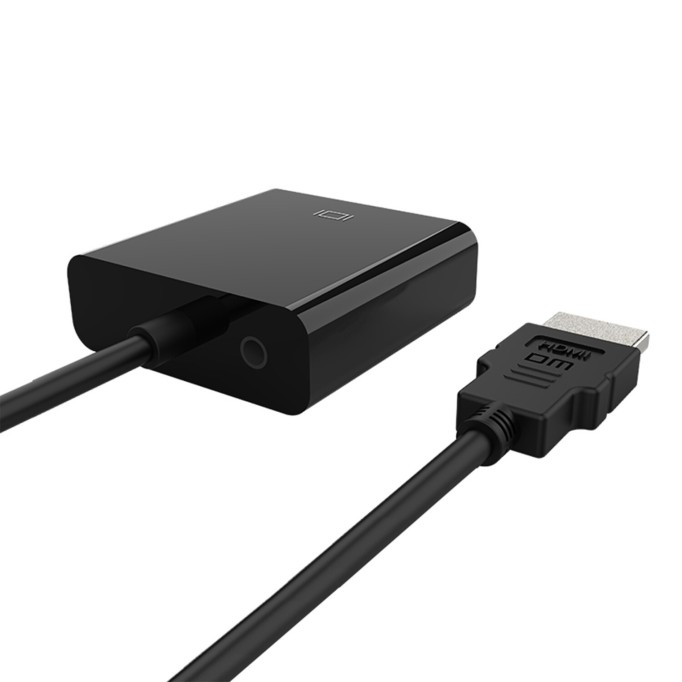 DM CHB021 HDMI to VGA Dönüştürücü 3.5mm Aux Ses Destekli Çıkış ile HDMI-VGA Adaptör