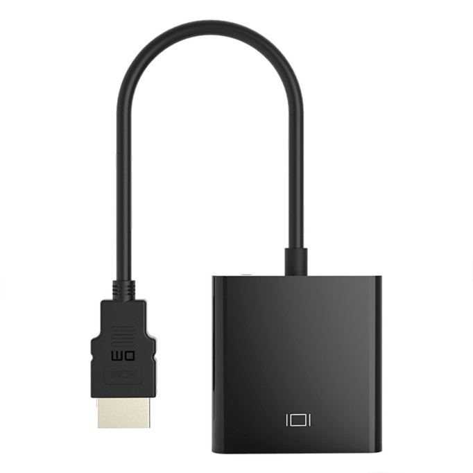DM CHB021 HDMI to VGA Dönüştürücü 3.5mm Aux Ses Destekli Çıkış ile HDMI-VGA Adaptör