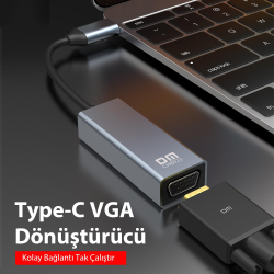 DM CHB023 Type-C to VGA 1080P 60Hz Çevirici Dönüştürücü DM CHB023 Type-C to VGA 1080P 60Hz Çevirici Dönüştürücü