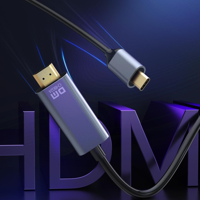 DM CHB024 Type-C to HDMI 4K 30Hz Dönüştürücü Kablo 1.8 Metre
