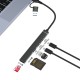 DM CHB025 USB-A ve Type-C Girişli 2*Type-C 1*USB-A SD Micro SD TF Kart Okuyucu Çoklayıcı Dönüştürücü