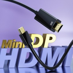 DM CHB039 4K 30Hz Mini Displayport to HDMI Görüntü Aktarma Kablosu 1.8 Metre DM CHB039 4K 30Hz Mini Displayport to HDMI Görüntü Aktarma Kablosu 1.8 Metre