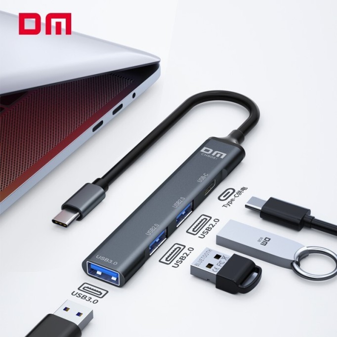 DM CHB081 Type-C to 4 Portlu USB 3.0 / USB 2.0 Çoklayıcı Hub Dönüştürücü